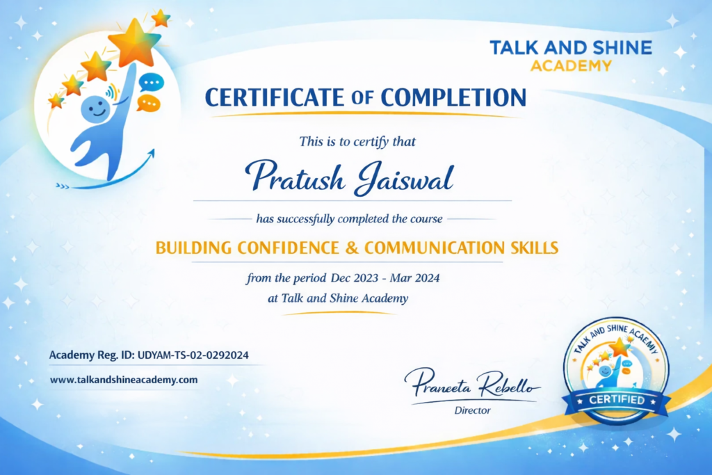 certificate of completion for pratush jaiswal