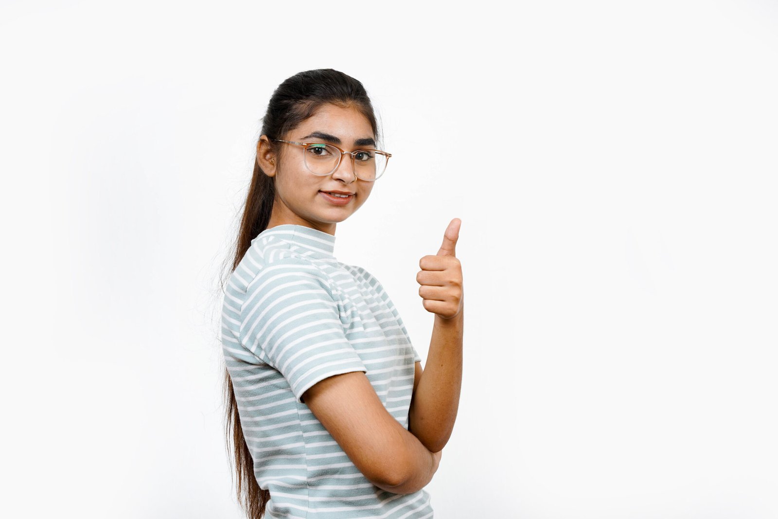 standing over a white background, a picture of a confident asian